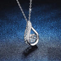 The Dewdrop Necklace — Moissanite Teardrop in Sterling Silver