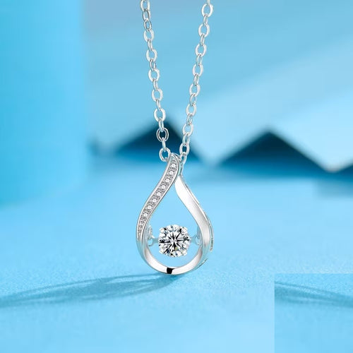 The Dewdrop Necklace — Moissanite Teardrop in Sterling Silver