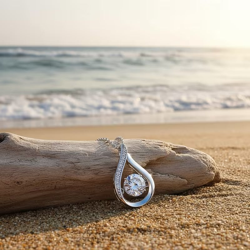 The Dewdrop Necklace — Moissanite Teardrop in Sterling Silver